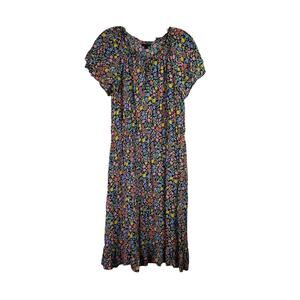 Talbots Dress Women's Size 10 Multicolor Floral Flutter Sleeve Stretch Viscose